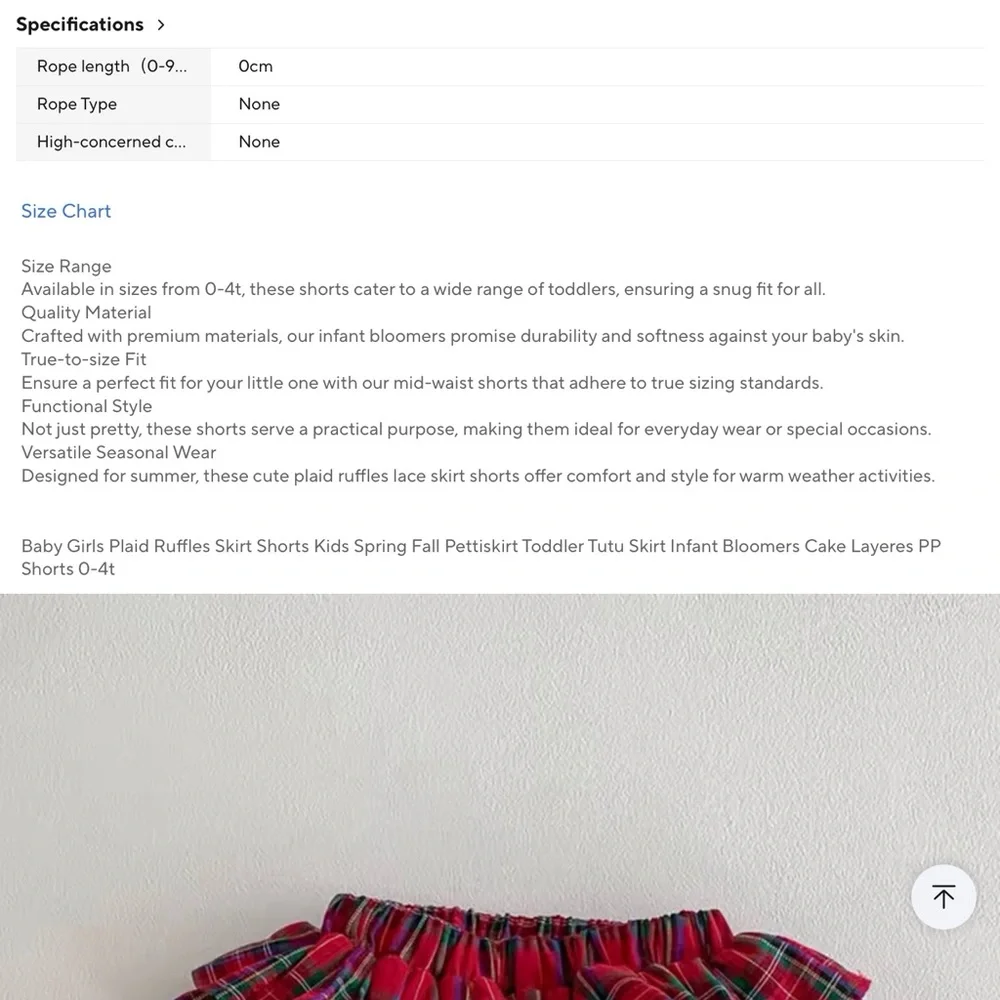 New Plaid Ruffle Bloomers for Kids 0-6 months